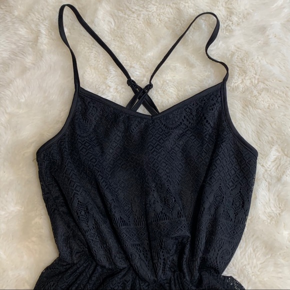 3/$30 Magazine black lace romper - Picture 4 of 8